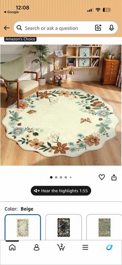 New scalloped washable rug  73” round