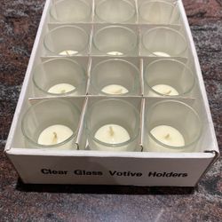 Clear Glass Votive Holders  2  5/8” Tall