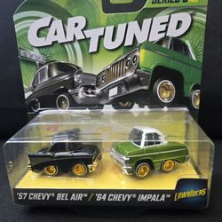 "Hot Wheels Car-Tuned Lowriders Series 5  '57 Chevy Bel Air & '64 Impala Toy Car