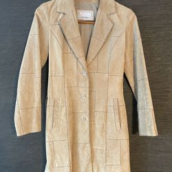Vintage Leather Trench Coat 