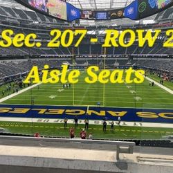 2 TIXS LOWER LEVEL  - RAMS VS SAINTS - SEC. 204 - ROW 2- AISLE SEATS - $150