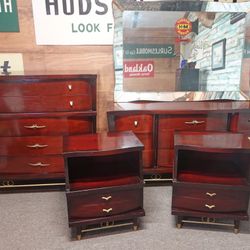 Bassett Solid Mahogany Wood Bedroom Dresser + Nightstand Set - Delivered