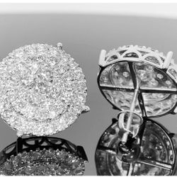 Authentic 10K , 3 CTTW Diamond Earrings