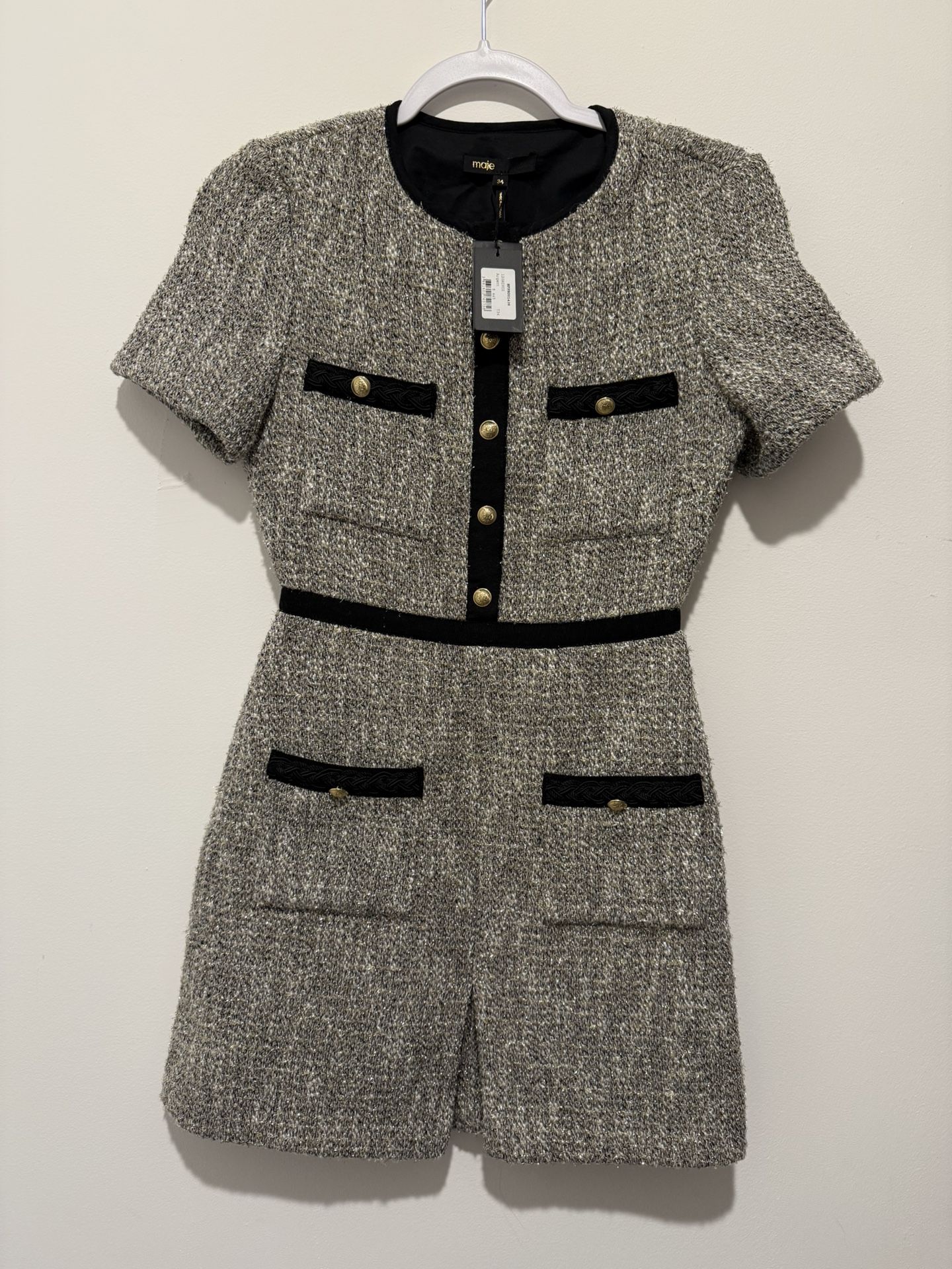 NWT MAJE TWEED DRESS SIZE EU34