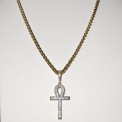 Ankh Cross Pendant With Chain