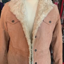 Light Pink Suede Leather Jacket