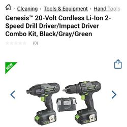 New 20v Impact Driver And Drill Set With Bag