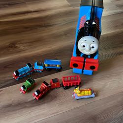 Thomas The Tank Engine Take Along Carrying Case With Some Trains And Cars