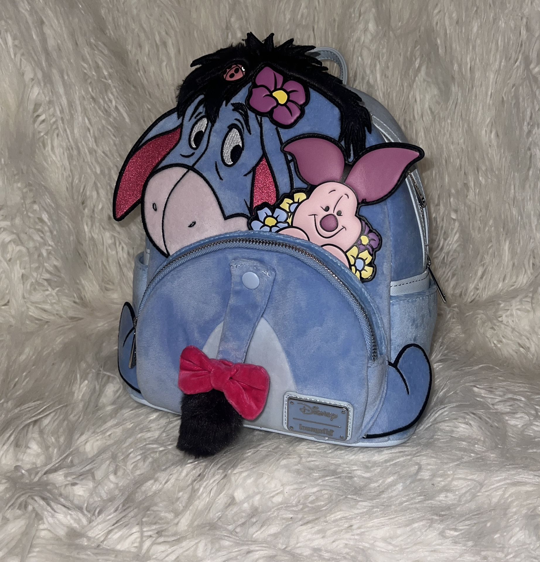 Loungefly Disney Winnie the Pooh Eeyore & Piglet Velvet Mini Backpack “Sold out”