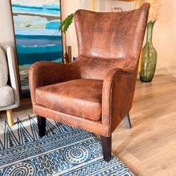 Wingback Club Chair with Nailhead Trim