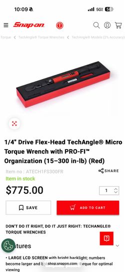 Snap on 1/4 digital torque wrench