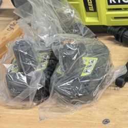 2-RYOBI ONE+ 18V Lithium-Ion with 2.0 Ah Battery, 4.0 Ah Battery, and Charger
