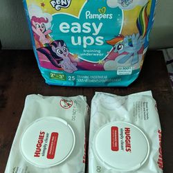 Pampers Easy Ups 2t-3t And Wipes 