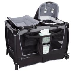 Baby Trend Simply Smart Nursery Center Playard with Bassinet and Travel Bag - Whisper Grey