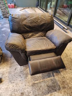 Leather rocking recliner