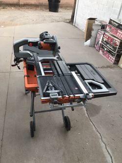 Ridgid 15amp 10in Wet Tile Saw with Portable Stand 