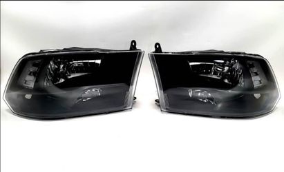 Headlights For 09-18 Ram 1500/2500/3500 Quad Black Body