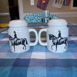 Salt And Pepper Shakers ( Horse Print)