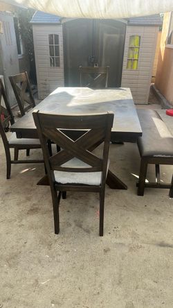 Farm house table with bench