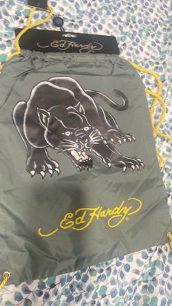 Ed Hardy Drawstring Bag with Panther Graphic