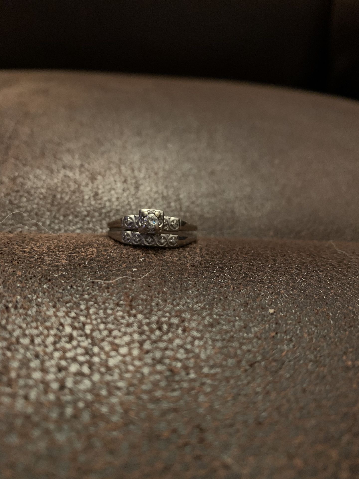 White gold diamond ring.