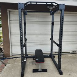 Fitness Gear Power Cage  / Squat Rack With Multi-Grip Pull Up Bar.  600lb weight capacity/ Gym Equipment.