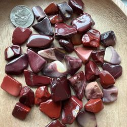red and purple mookaite jasper tumbles bundle