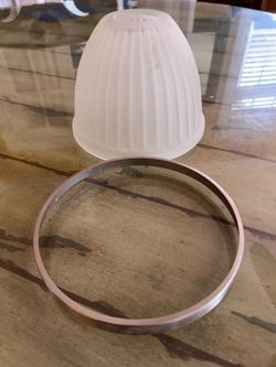 Ribbed glass light shade, 5 inches tall 6 inches wide