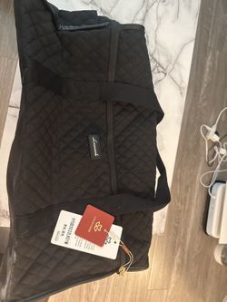 LOVEVOOK Quilted Tote Bag + Clear Cosmetic Pouch Set - Brand New (Black)