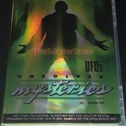 UNSOLVED MYSTERIES DVD - 2004 RARE OOP UFO ALIENS Screener Set V1 Robert Stack 
