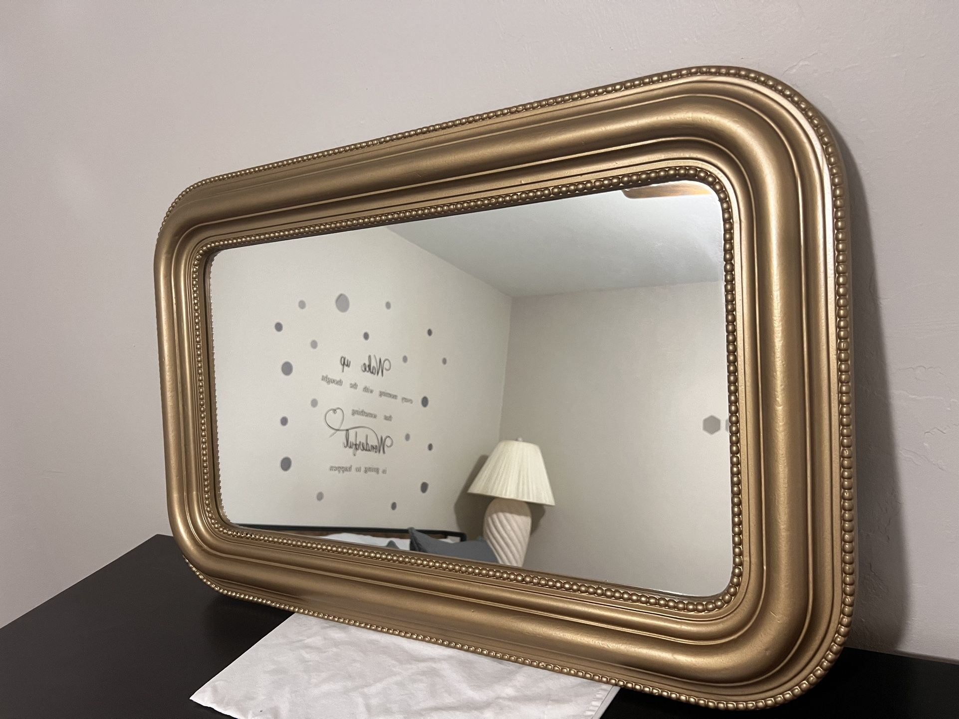 Rectangular Gold Antique Mirror 