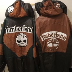 Timberland Leather Hooded Trench Coat ( Sold Individually) 