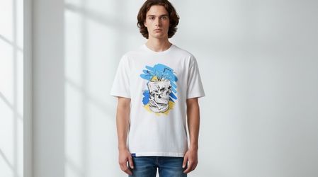 NEW Robert Graham Tiki Skull T-Shirt Men’s LARGE  Tropical  White NWT