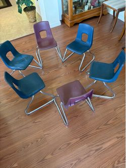 Blue and Burgundy 6 Childrens Chairs buy 1 or more