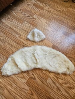 Vintage Rabbit Fur Stole & Cap