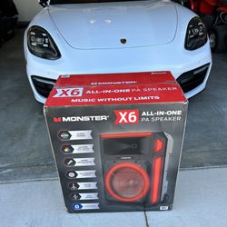 Monster X6 600 Watt All In One PA Bluetooth Speaker System