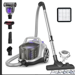 Aspiron Canister Vacuum Cleaner, Lightweight Bagless Vacuum Cleaner, 3.7QT 