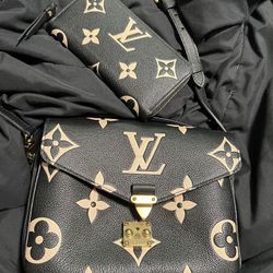 Louis Vuitton Pochette Métis Bicolor Monogram in Empreinte leather with matching Wallet