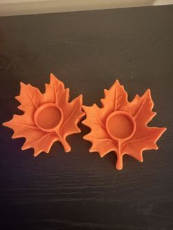 Maple Leaf Tea Light Holders Set of 2 – 3D Printed Fall Decor
