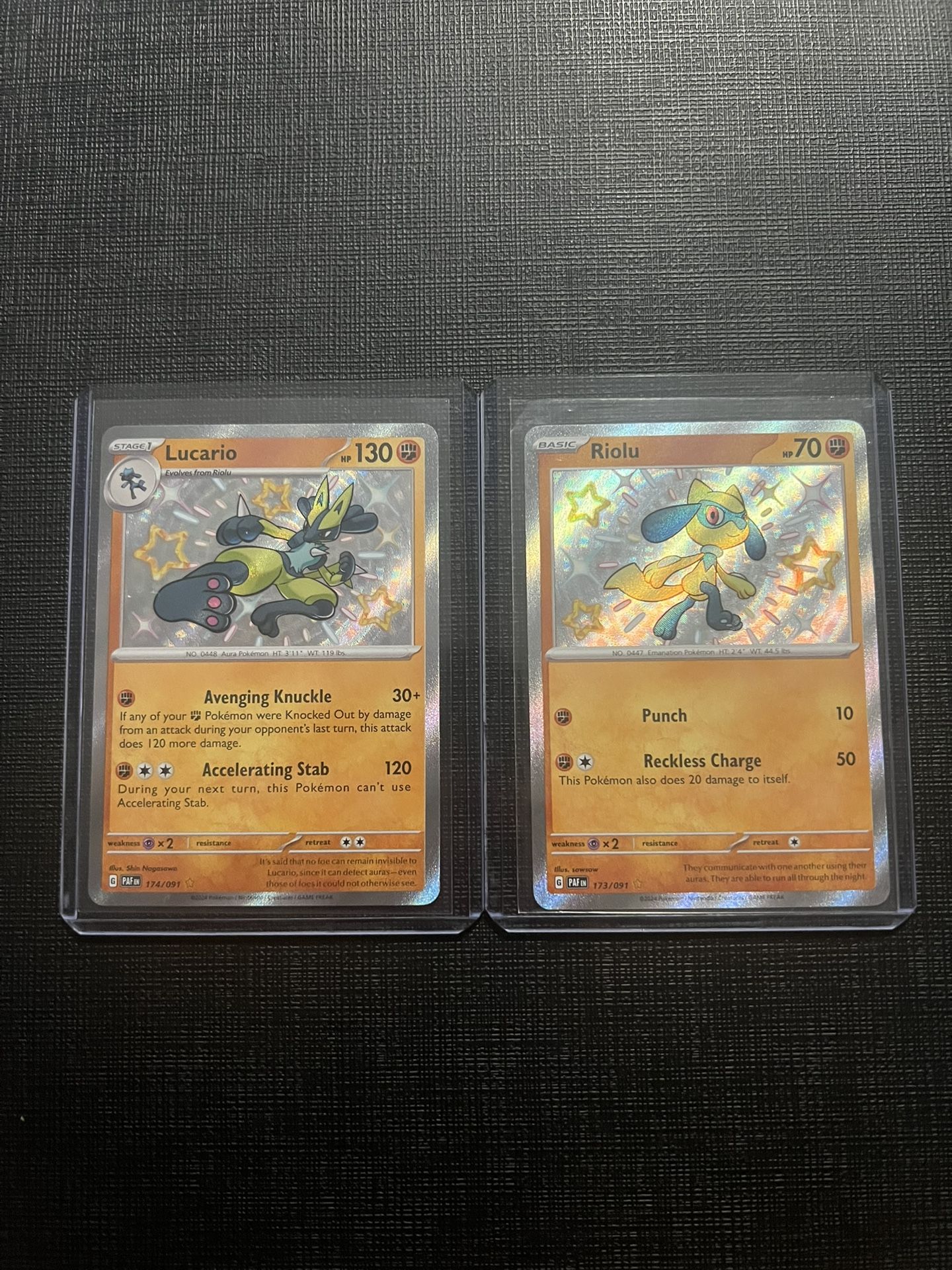 Lucario & Riolu (Pokemon Paldean Fates)