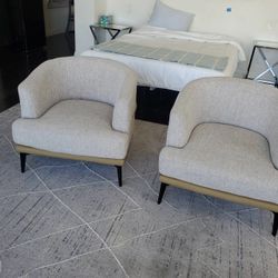 Two Upholstered Accent Chairs