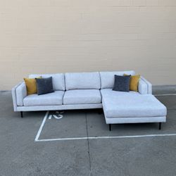 “Free Delivery” Light Grey Living Spaces Modern Mid Century Sectional