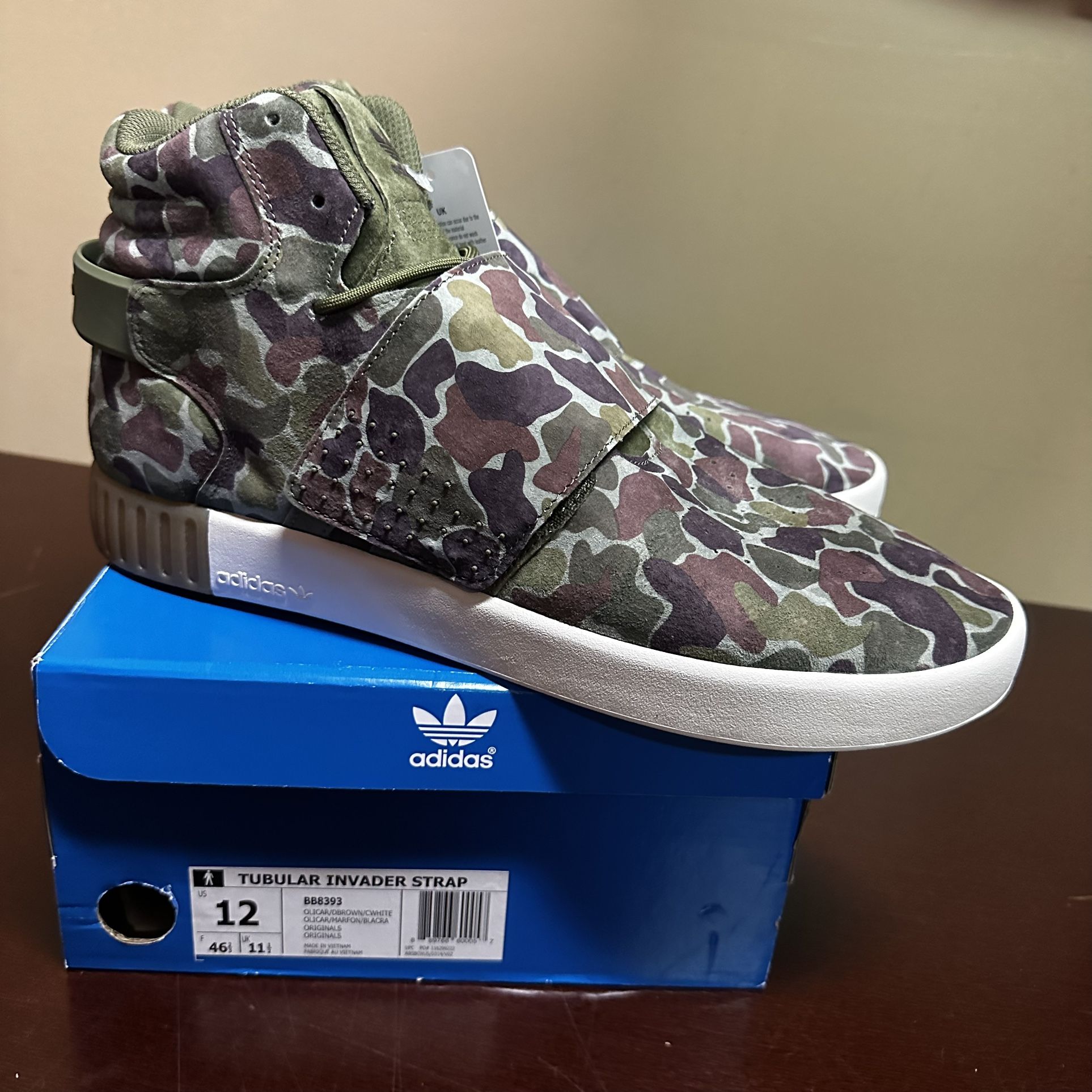 Adidas Mens Tubular Invader BB8393 Green camo Basketball Shoes Sneakers Size 12