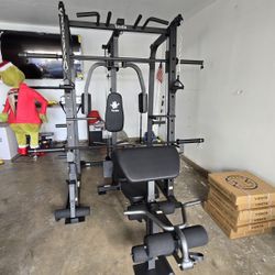 Vesta Smith Machine 1001 | Adj Bench W/ Leg Developer And Preacher Station |Gym Equipment | Fitness | Pulleys|🔴WEIGHTS AND BARBELL SOLD SEPARATELY 🔴