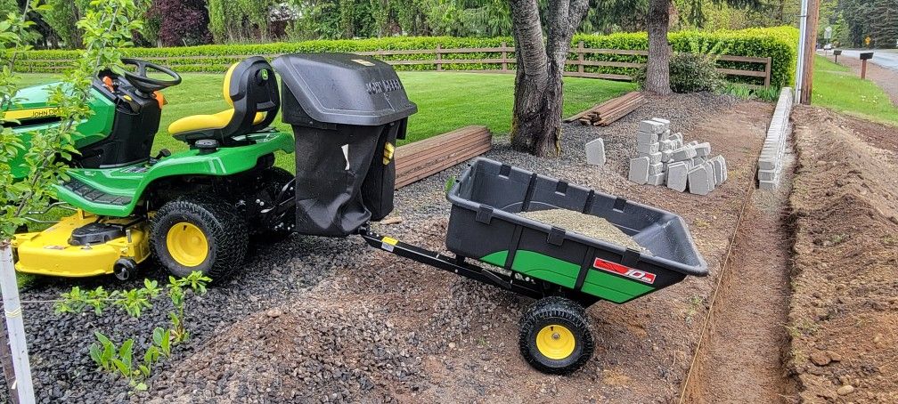 Brinly dump cart with 180-degree dump kit