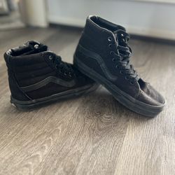 All Black Hightop Vans size 4.5 mens 6.5 women’s