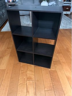 6 cube organizer black with 3 baskets