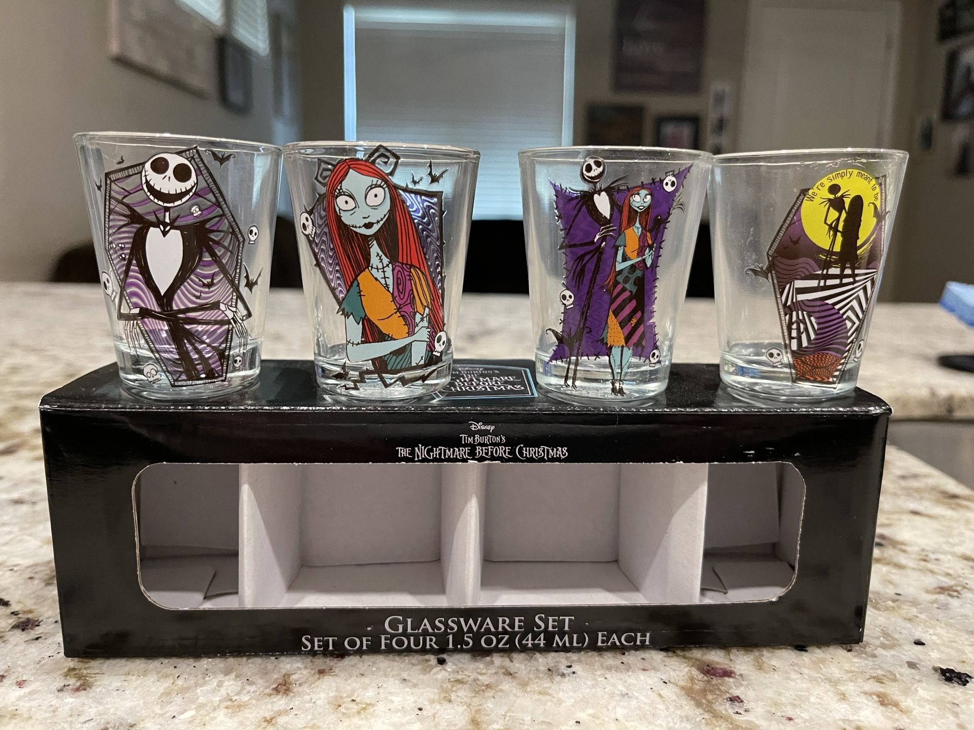 The Nightmare Before Christmas Glassware Set of Four Brand New