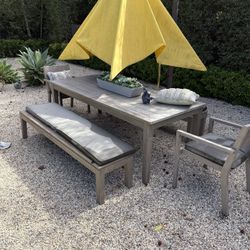 Crate and Barrel Teak Outdoor Dining Set