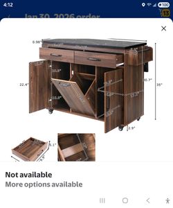 Rolling Kitchen Island Cart with Storage